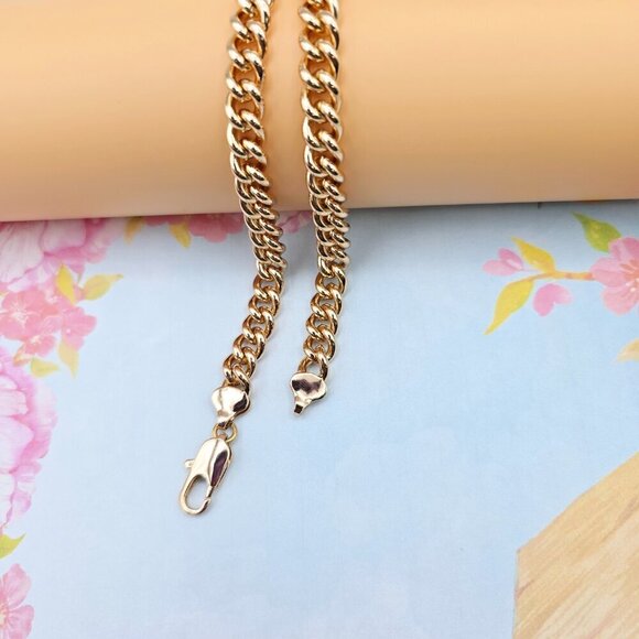 "Heavy Rose Gold Cuban Chain Necklace for Men & Women, 19.7 Inch, XPNL0083 - Picture 10 of 12